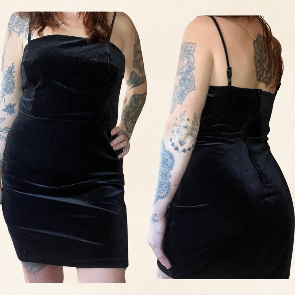 Marshalls Black Bodycon Mini Dress with Spaghetti Straps for Night Out